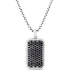 Springer's Forever Necklace Springer's Forever Men's Sterling Silver Black Spinel Tag Necklace, 22"