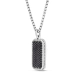 Springer's Forever Necklace Springer's Forever Men's Sterling Silver Black Spinel Tag Necklace, 22"