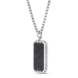 Springer's Forever Necklace Springer's Forever Men's Sterling Silver Black Spinel Tag Necklace, 22"