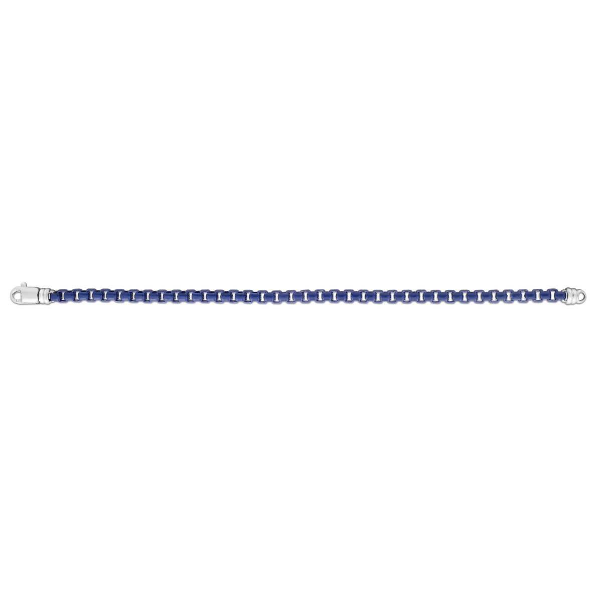 Springer's Forever Bracelet Springer's Forever Men's Sterling Silver Blue Box Link Bracelet, 8.5"