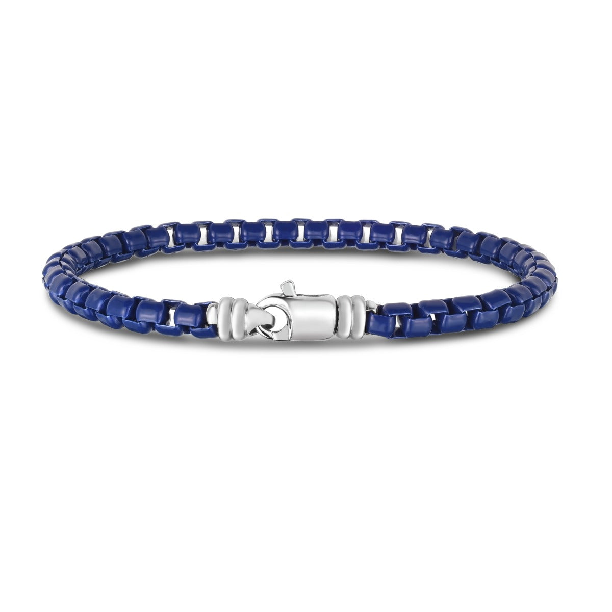 Springer's Forever Bracelet Springer's Forever Men's Sterling Silver Blue Box Link Bracelet, 8.5"