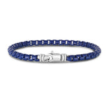 Springer's Forever Bracelet Springer's Forever Men's Sterling Silver Blue Box Link Bracelet, 8.5"