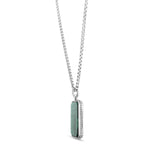 Springer's Forever Necklace Springer's Forever Men's Sterling Silver Malachite Tag Necklace, 22"