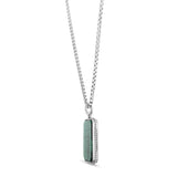 Springer's Forever Necklace Springer's Forever Men's Sterling Silver Malachite Tag Necklace, 22"