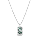 Springer's Forever Necklace Springer's Forever Men's Sterling Silver Malachite Tag Necklace, 22"
