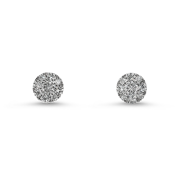 Springer's Forever Earrings Springer's Forever Platinum Diamond Cluster Stud Earrings - 0.50ctw