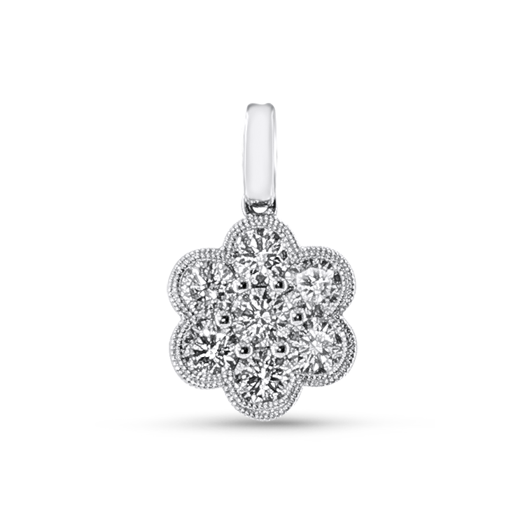 Springer's Forever Charms and Pendants Springer's Forever Platinum Diamond Flower Pendant - 1.00ctw