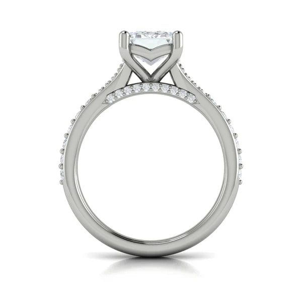 Springer's Forever Engagement Ring Springer’s Forever Reserve by Vlora Emerald Four-Prong Engagement Mounting in Platinum - .51 ctw