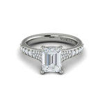 Springer's Forever Engagement Ring Springer’s Forever Reserve by Vlora Emerald Four-Prong Engagement Mounting in Platinum - .51 ctw