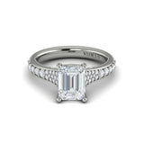 Springer's Forever Engagement Ring Springer’s Forever Reserve by Vlora Emerald Four-Prong Engagement Mounting in Platinum - .51 ctw
