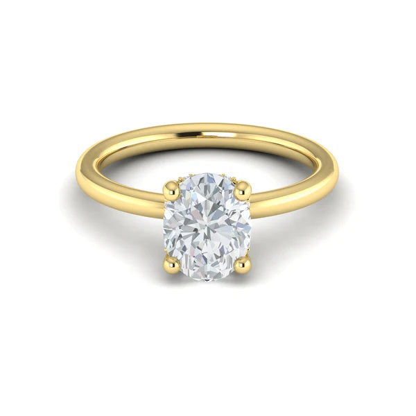 Springer's Forever Engagement Ring Springer's Forever Select 18K Yellow Gold Oval Solitaire Engagement Ring Mounting