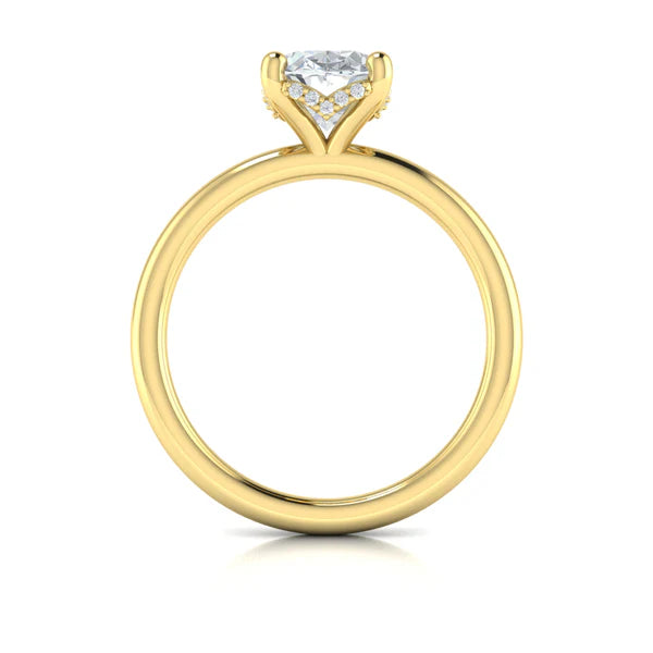 Springer's Forever Engagement Ring Springer's Forever Select 18K Yellow Gold Oval Solitaire Engagement Ring Mounting