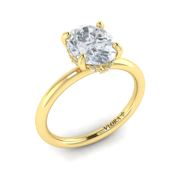 Springer's Forever Engagement Ring Springer's Forever Select 18K Yellow Gold Oval Solitaire Engagement Ring Mounting