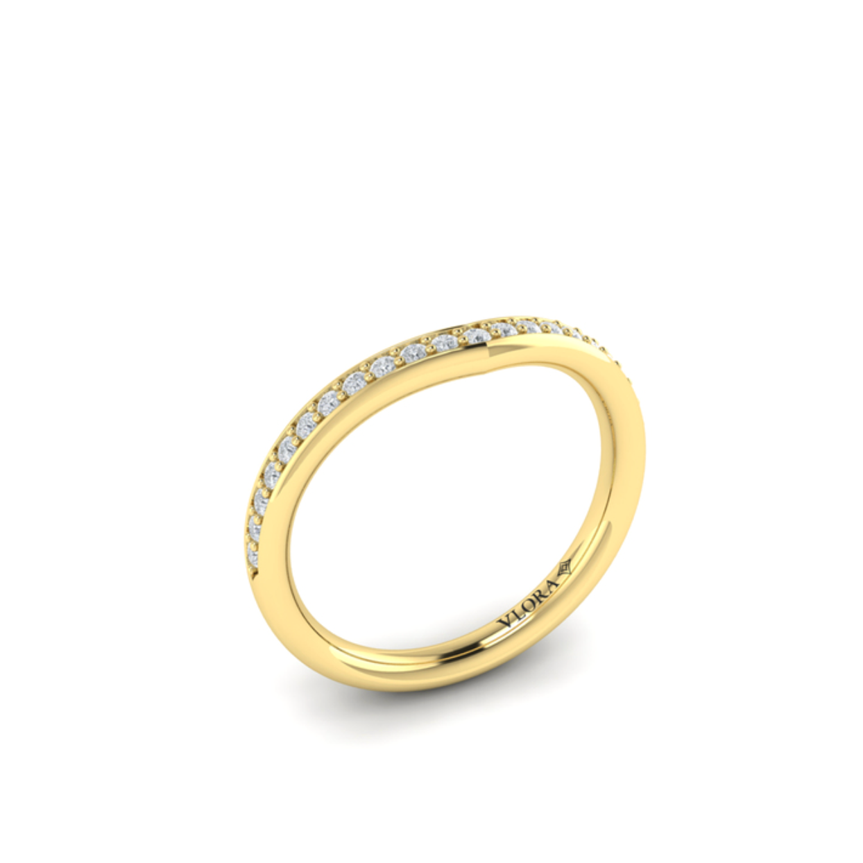 Springer's Forever Wedding Band Springer's Forever Select by Vlora 18K Yellow Gold Diamond Contour Band - .21ctw
