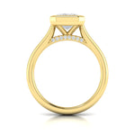 Springer's Forever Engagement Ring Springer’s Forever Select by Vlora Emerald Bezel Engagement Mounting in 18K Yellow Gold