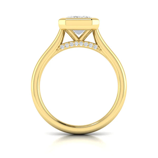 Springer's Forever Engagement Ring Springer’s Forever Select by Vlora Emerald Bezel Engagement Mounting in 18K Yellow Gold
