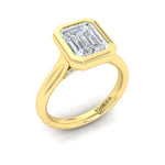 Springer's Forever Engagement Ring Springer’s Forever Select by Vlora Emerald Bezel Engagement Mounting in 18K Yellow Gold