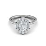 Springer's Forever Engagement Ring Springer’s Forever Select by Vlora Oval Halo Engagement Mounting in 18K White Gold - .89 ctw
