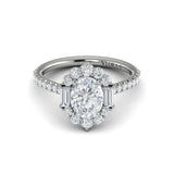 Springer's Forever Engagement Ring Springer’s Forever Select by Vlora Oval Halo Engagement Mounting in 18K White Gold - .89 ctw