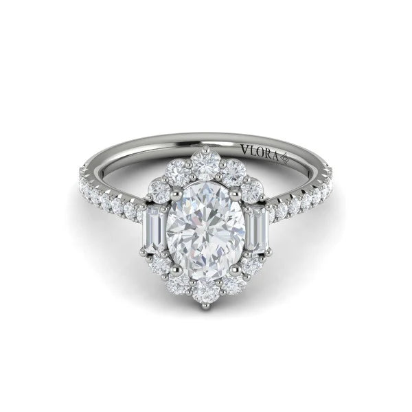 Springer's Forever Engagement Ring Springer’s Forever Select by Vlora Oval Halo Engagement Mounting in 18K White Gold - .89 ctw