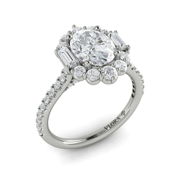 Springer's Forever Engagement Ring Springer’s Forever Select by Vlora Oval Halo Engagement Mounting in 18K White Gold - .89 ctw