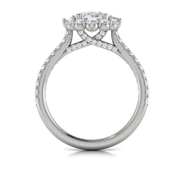 Springer's Forever Engagement Ring Springer’s Forever Select by Vlora Oval Halo Engagement Mounting in 18K White Gold - .89 ctw