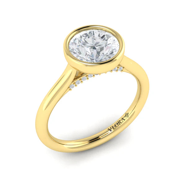 Springer's Forever Engagement Ring Springer’s Forever Select by Vlora Round Bezel Engagement Mounting in 18K Yellow Gold
