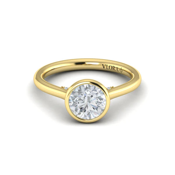 Springer's Forever Engagement Ring Springer’s Forever Select by Vlora Round Bezel Engagement Mounting in 18K Yellow Gold