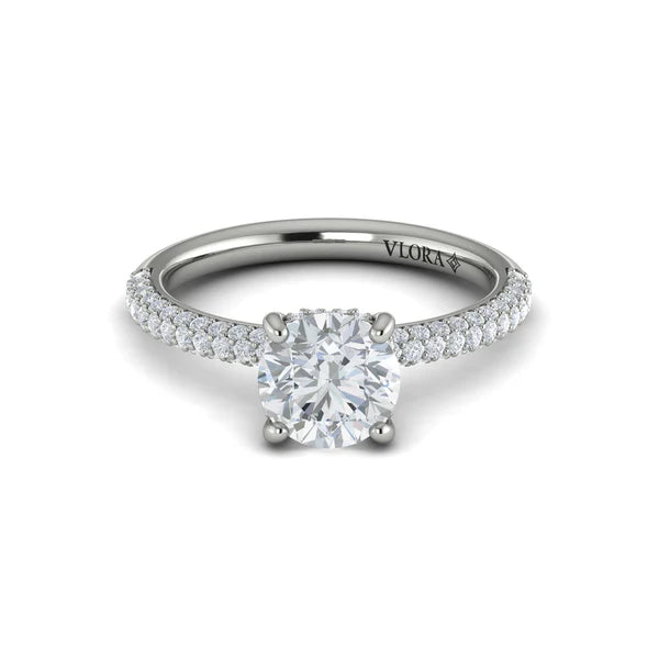 Springer's Forever Engagement Ring Springer’s Forever Select by Vlora Round Diamond Engagement Mounting in 18K White Gold - .59 ctw