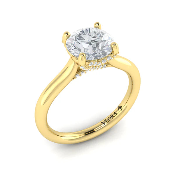 Springer's Forever Engagement Ring Springer’s Forever Select by Vlora Round Solitaire Engagement Mounting in 18K Yellow Gold