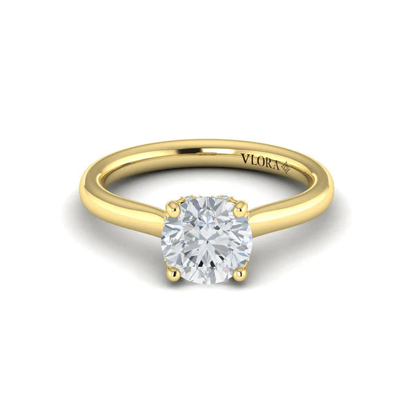 Springer's Forever Engagement Ring Springer’s Forever Select by Vlora Round Solitaire Engagement Mounting in 18K Yellow Gold