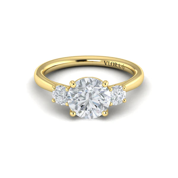 Springer's Forever Engagement Ring Springer’s Forever Select by Vlora Round Three-Stone Engagement Mounting in 18K Yellow Gold