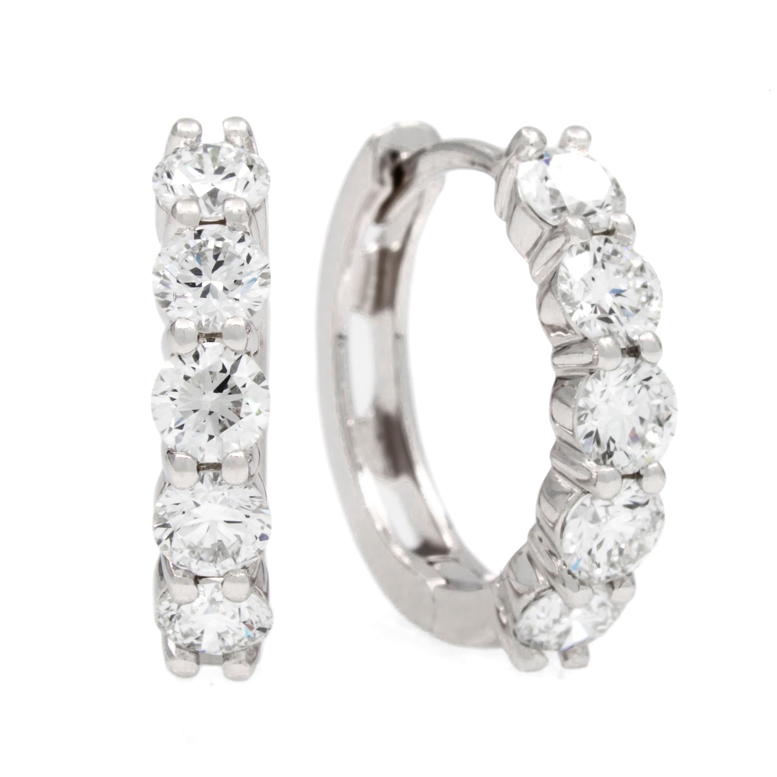 Springer's Forever Earrings Springer’s Forever Select Diamond Hoop Earrings in 18K White Gold –  1.19ctw