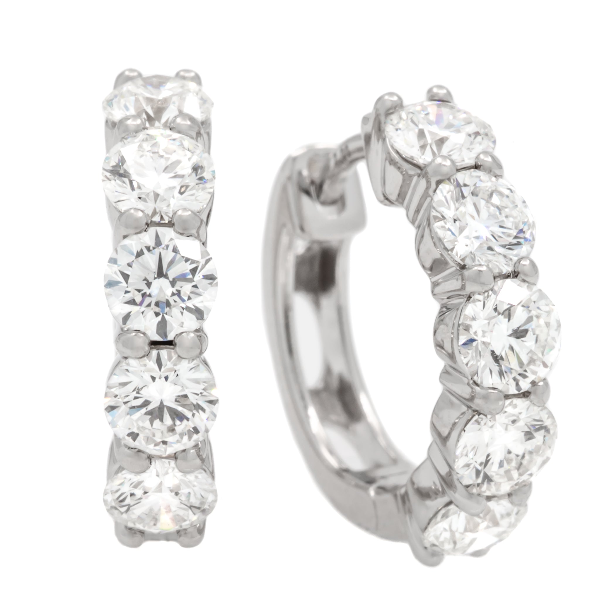Springer's Forever Earrings Springer’s Forever Select Diamond Hoop Earrings in 18K White Gold –  2.33ctw