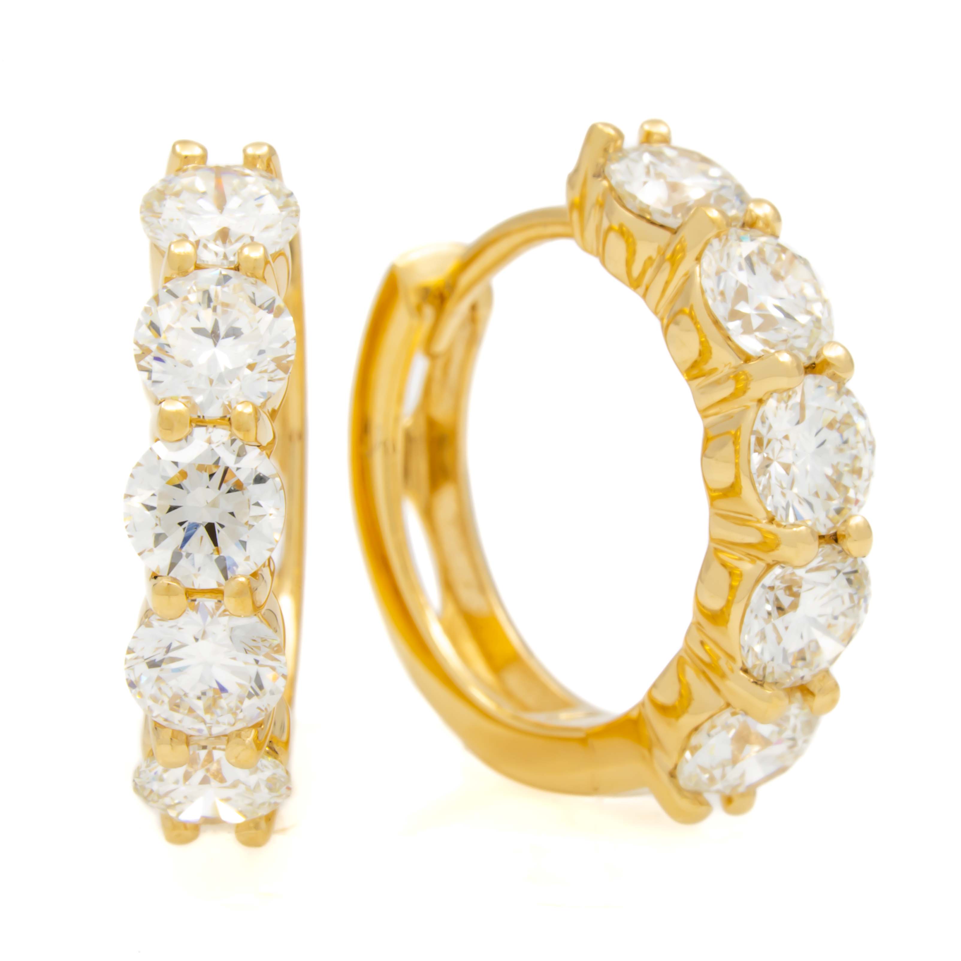 Springer's Forever Earrings Springer’s Forever Select Diamond Hoop Earrings in 18K Yellow Gold –  1.70ctw