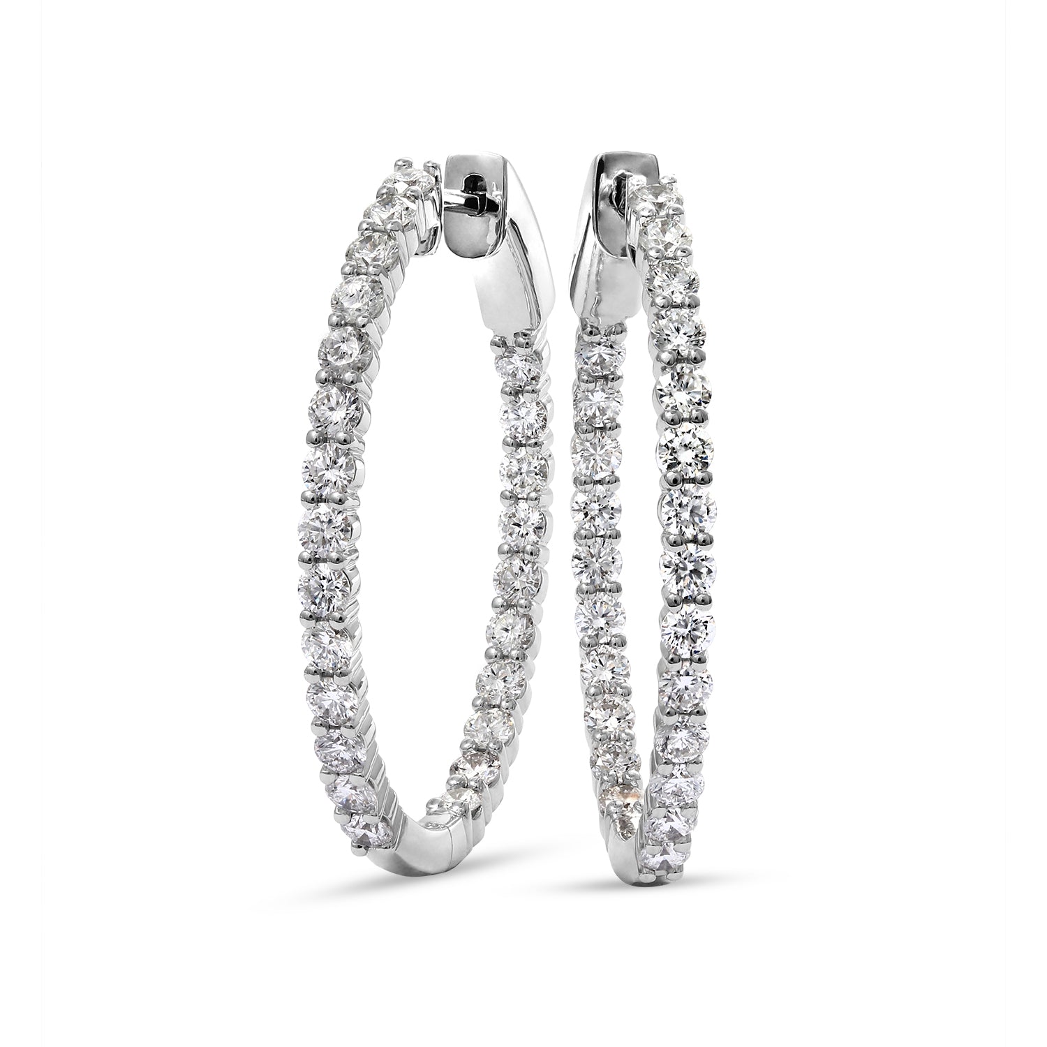 Springer's Forever Earrings Springer's Forever Select Oval Diamond Hoop Earrings in 18K White Gold - 2.00ctw