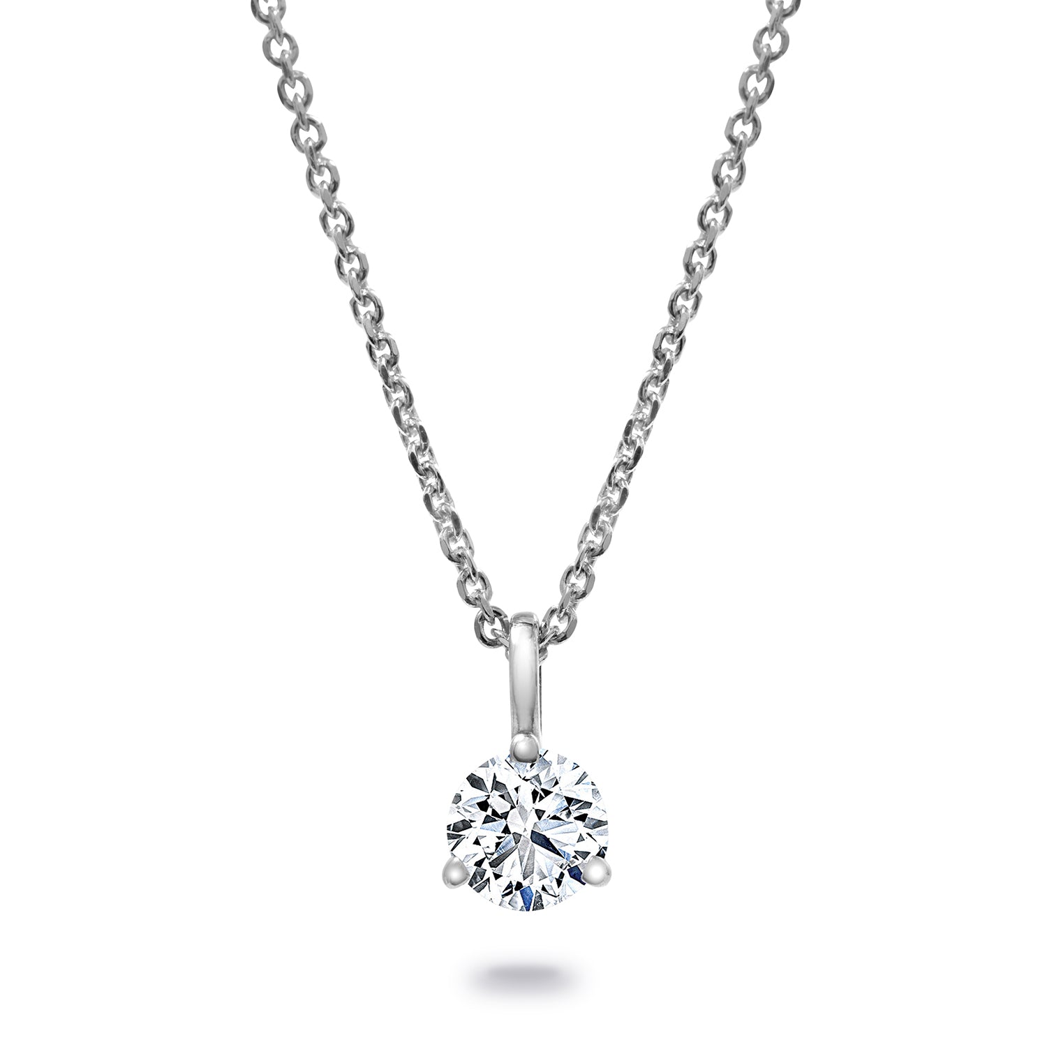 Springer's Forever Necklaces and Pendants Springer's Forever Select Round Diamond Solitaire Pendant Necklace in 18K White Gold  – 0.30ctw