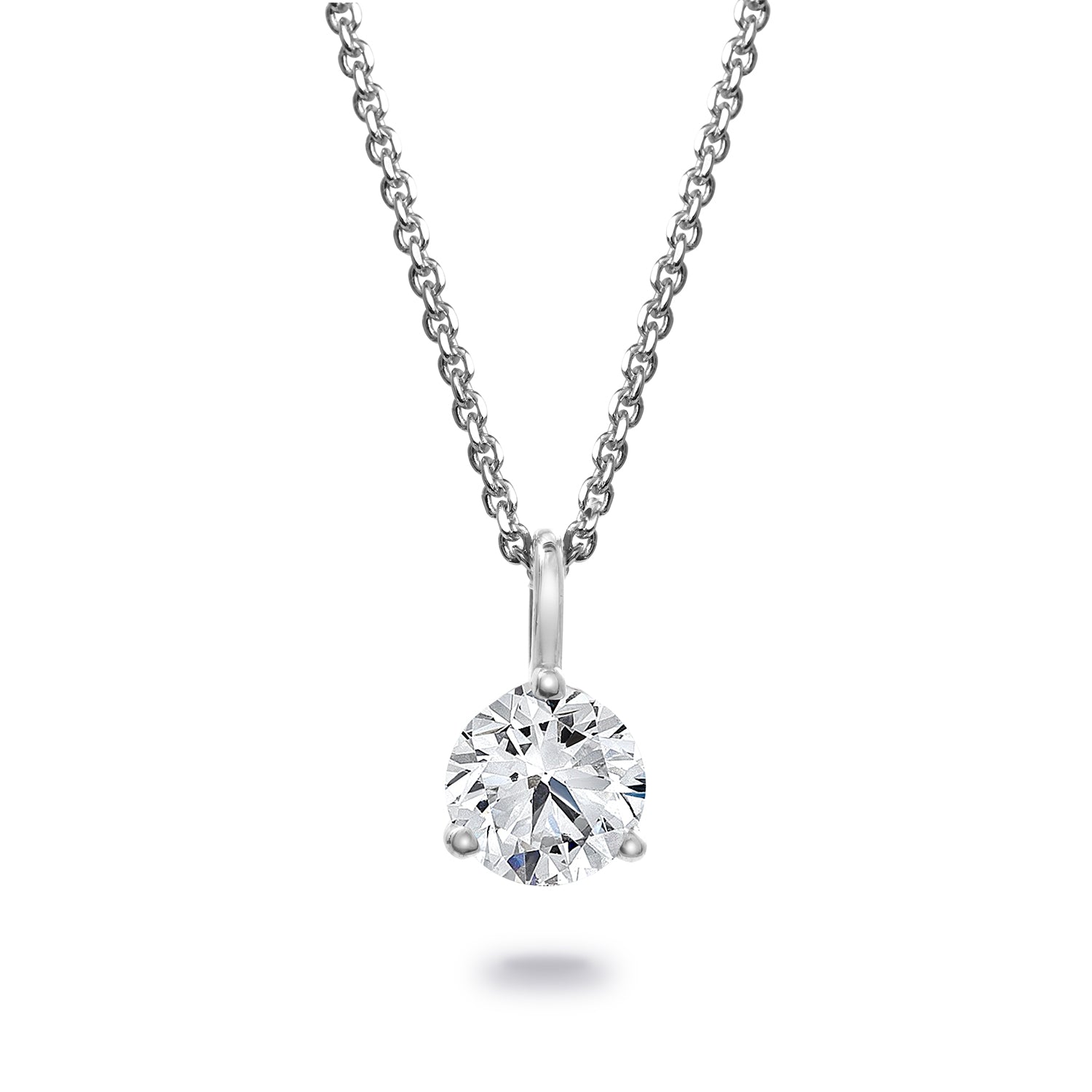 Springer's Forever Necklaces and Pendants Springer's Forever Select Round Diamond Solitaire Pendant Necklace in 18K White Gold  – 0.70ctw
