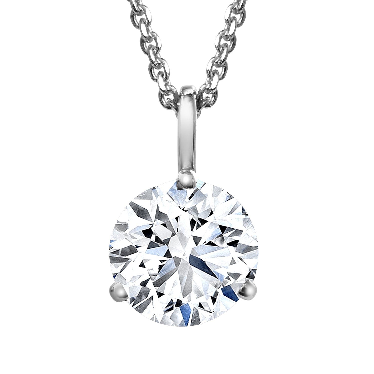 Springer's Forever Necklaces and Pendants Springer's Forever Select Round Diamond Solitaire Pendant Necklace in 18K White Gold  – 1.00ctw