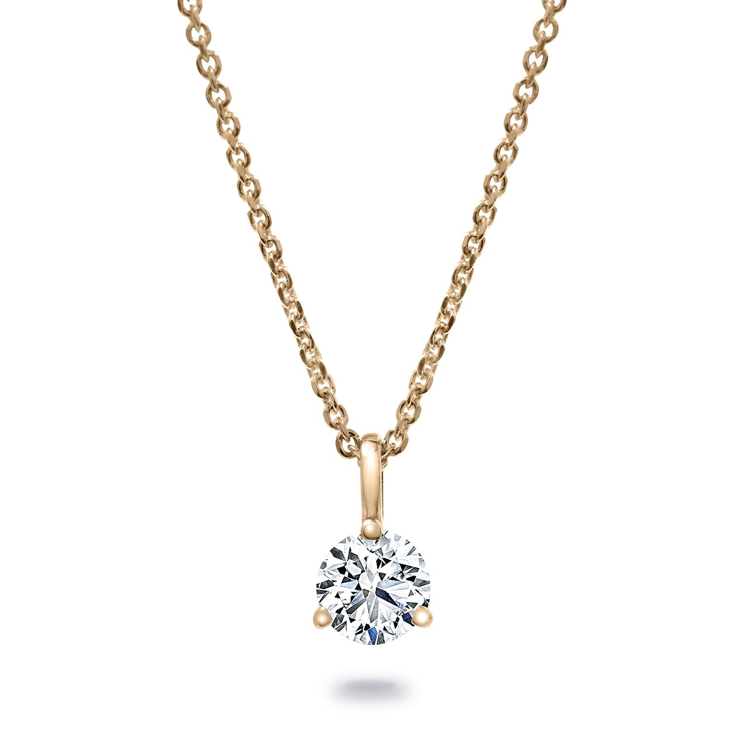 Springer's Forever Necklaces and Pendants Springer's Forever Select Round Diamond Solitaire Pendant Necklace in 18K Yellow Gold  – 0.30ctw