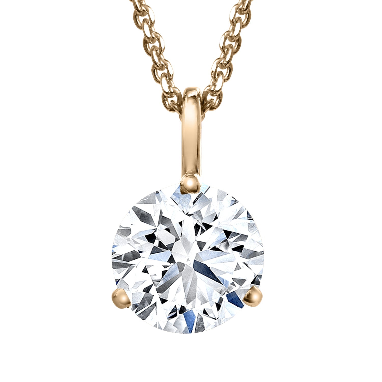 Springer's Forever Necklaces and Pendants Springer's Forever Select Round Diamond Solitaire Pendant Necklace in 18K Yellow Gold  – 1.00ctw