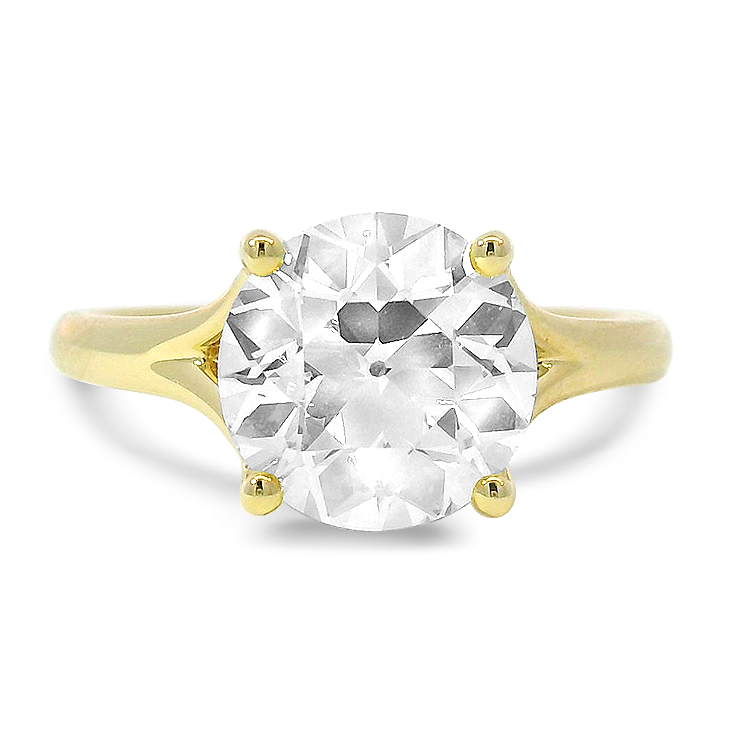 Springer's Forever Engagement Ring Springer's Forever Select Vlora 18K Yellow Gold Mounting & Legacy Estate Old European-Cut Diamond Ring – 3.22ct