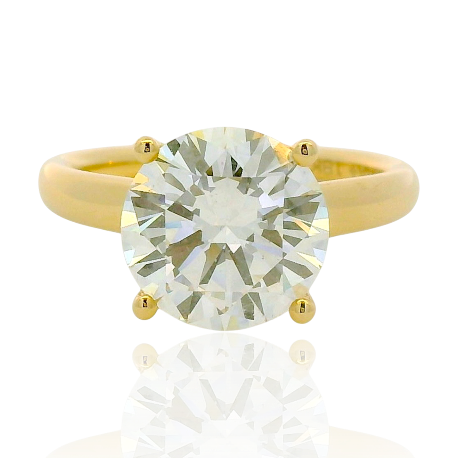 Springer's Forever Engagement Ring Springer's Forever Select Vlora 18K Yellow Gold Mounting & Legacy Round Brilliant Diamond Solitaire Ring - 3.50ct