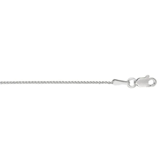 Springer's Forever Necklaces and Pendants Springer's Forever Signature 14k White Gold 1mm Diamond Cut Round Wheat Chain - 18"