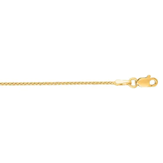 Springer's Forever Necklaces and Pendants Springer's Forever Signature 14k Yellow Gold 1.2mm Diamond Cut Round Wheat Chain - 16"