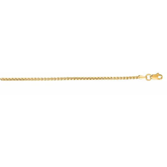 Springer's Forever Necklaces and Pendants Springer's Forever Signature 14k Yellow Gold 1.3mm Lite Round Box Chain - 18"
