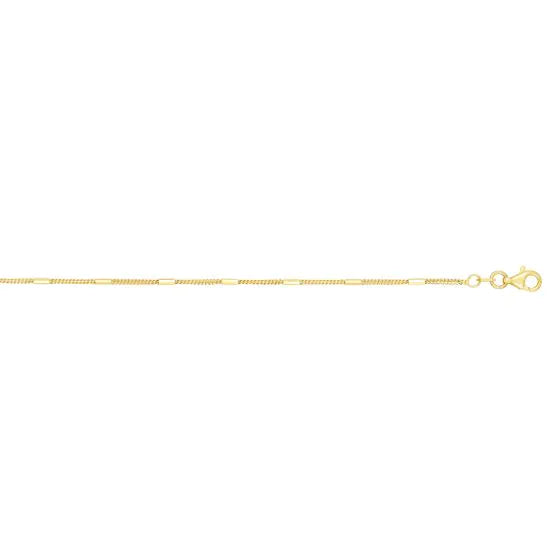 Springer's Forever Necklaces and Pendants Springer's Forever Signature 14k Yellow Gold 1.3mm Polished Bar Station Saturn Chain - 18"