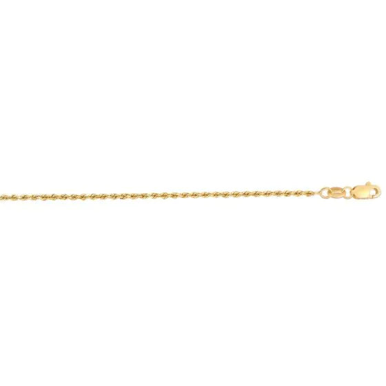 Springer's Forever Necklaces and Pendants Springer's Forever Signature 14k Yellow Gold 1.4mm Diamond Cut Royal Rope Chain - 18"