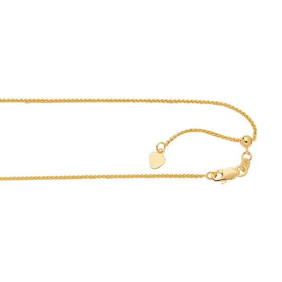 Springer's Forever Necklaces and Pendants Springer's Forever Signature 14k Yellow Gold 1mm Adjustable Wheat Chain - 22"