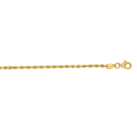 Springer's Forever Necklaces and Pendants Springer's Forever Signature 14k Yellow Gold 2mm Diamond Cut Royal Rope Chain - 18"